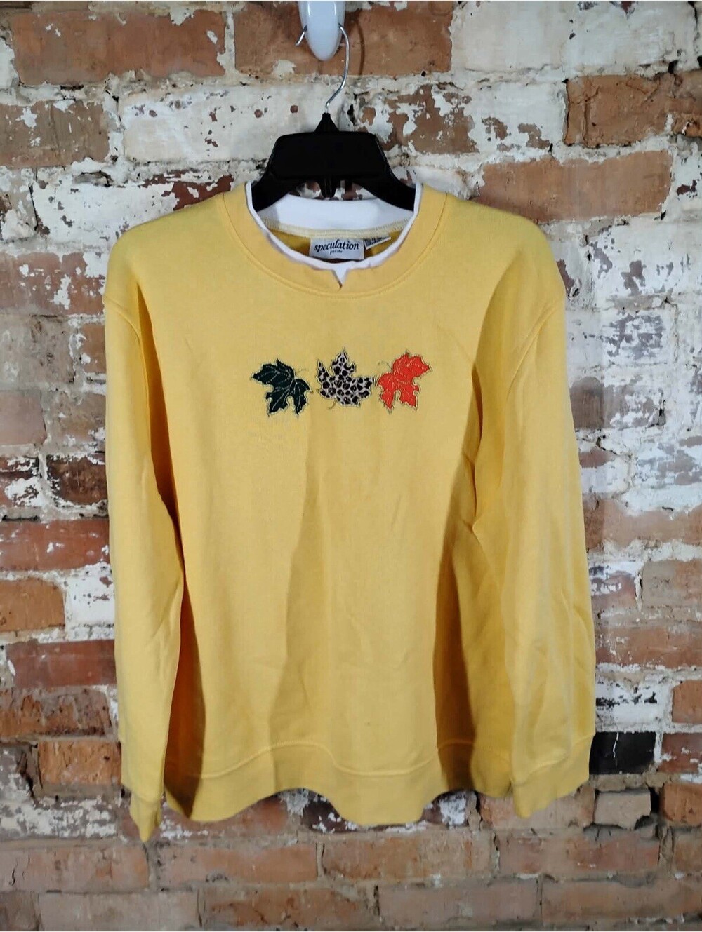 Vtg Speculation Woman Sweatshirt  Sz PXL Embroidered Pumpkin Autumn 🍂